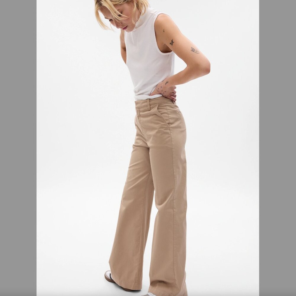 GAP High Rise Flare Khakis